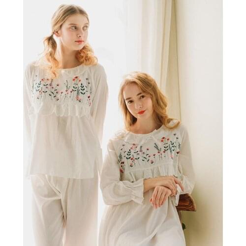 Pajamas Women Autumn And Winter Lady Casual Homewear Service 100% Cotton Ladies Cotton New Suit Korean Style Pajamas Пижам