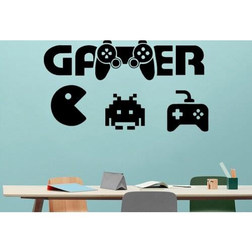 Modern Wall Decals Amazing Pacman Wall Art Stickers Vinyl Boys Game Room Decoration Wallpaper Game Mural Wall Decoration