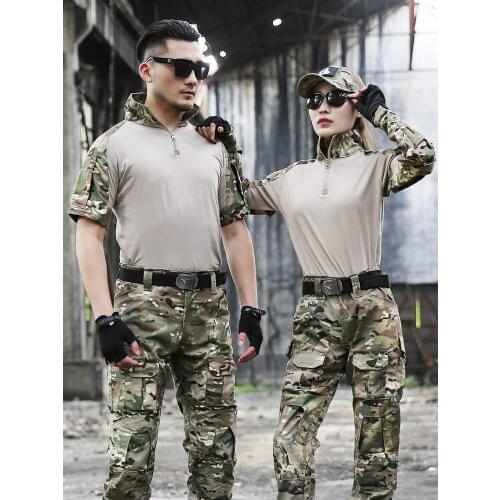 Tactical Military Uniform Suits Camouflage Shooting Hunting Shirts Pants Elbow Knee Pads CS Airsoft Paintball Clothes Sets