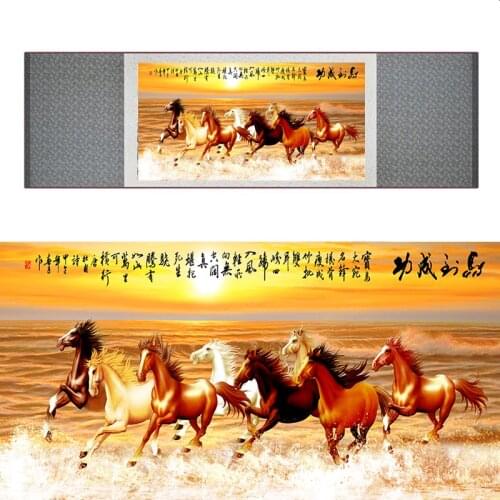 Traditional Chinese art painting Horse art painting Silk scroll art painting Horse picture 040703