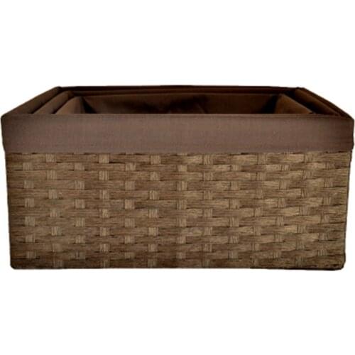 Rattan Woven Desktop Storage Basket Japanese-style Snacks Storage Box Drawer Wardrobe Bedside Storage Basket