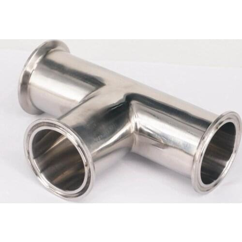 Tube O/D 51mm Tri Clamp 2" Ferrule 304 Stainless Steel Sanitary Tee Connector Pipe Fitting