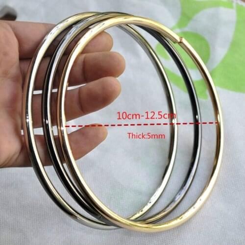 High Quality 10cm 12.5cm Metal Round Ring Buckles Clips Carabiner 5pcs DIY Bags Luggage Purses Handbags Decoration Accessories