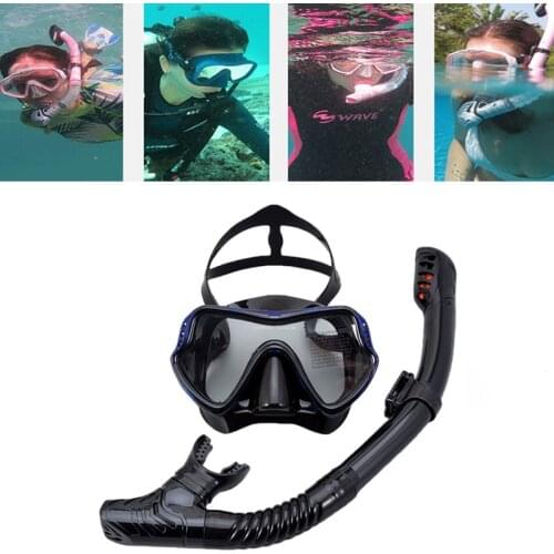 Adult Dry Underwater Silicone Anti-Fog Goggles Glasses Scuba Diving Masks Snorkeling Set Swimming Fishing Mask Pool Equipment