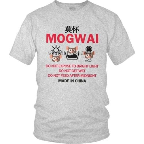 Funny The Mogwai Warning Rules T Shirts Men Short Sleeve 100% Cotton T-shirts Gremlins Tees Top Streetwear Tshirt Gift