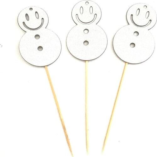 10pcs/Lot Glitter Paper Christmas tree/Star/Deer/Snowman Shape Cake Toppers Pick Merry Christmas Wedding Party Cake Decor