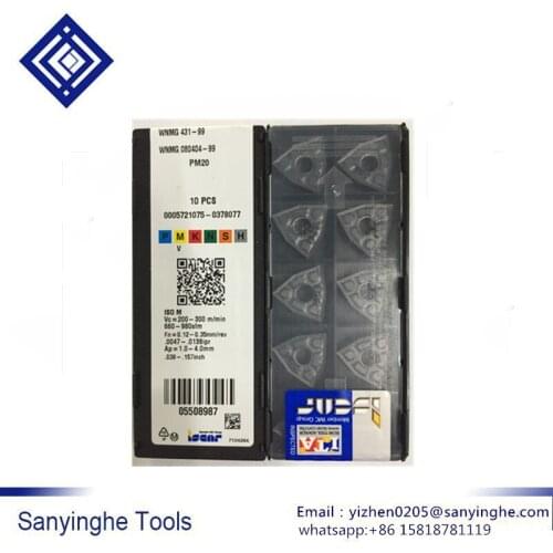 WNMG080404-99 PM20 WNMG080408-99 PM20 10pcs ISCAR cnc carbide turning inserts cnc blade cutting tool replace WNMG080408-DF IC907