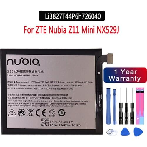 100% NEW Original battery 3.85V 2830mAh Li3827T44P6h726040 For ZTE Nubia Z11 Mini NX529J Battery+free tools