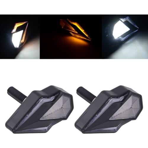 2pcs 12V Universal Dynamic Flowing Sequential Motorcycle Flush Mount LED Turn Signal DRL Blinker Light Lamp