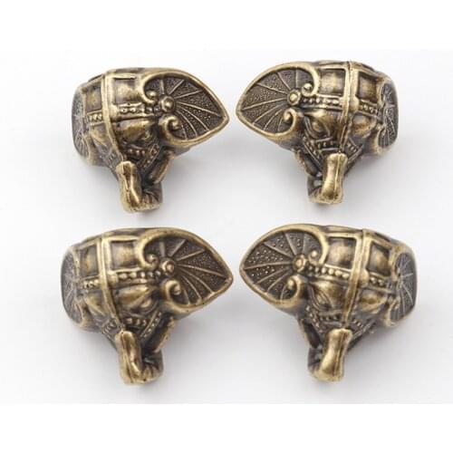 4pcs/lot Plastic Box Feet Bronze Elephant Jewelry Box Feet Leg Box Decorative Wooden Chest Protection Corner Brackets 28*23MM
