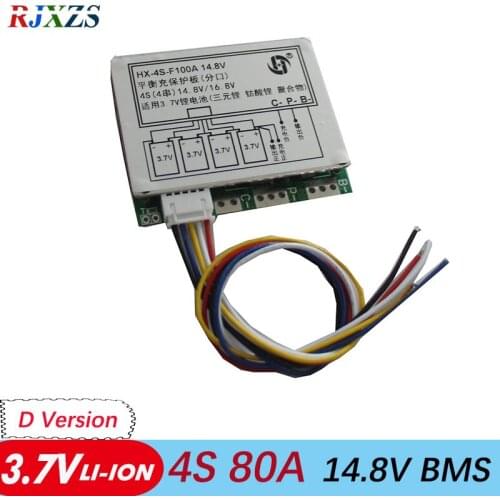 4S 80A li-ion 14.8V 16.8V 18650 BMS PCM battery protection board bms pcm for li-ION battery cell pack with Balancing
