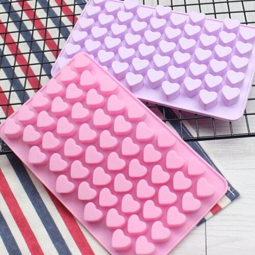 55 Cells 1pc Silicone Chocolate Moulds Cake Jelly Pudding Soap Molds Small Hearts Design DIY Cake Decorating Tools