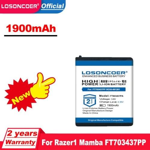 1900mAh FT803437PA lp083442a Battery For Razer1 Mamba FT703437PP RC03-001201 Laser Cordless Mouse Naga Epic Good Quality Battery