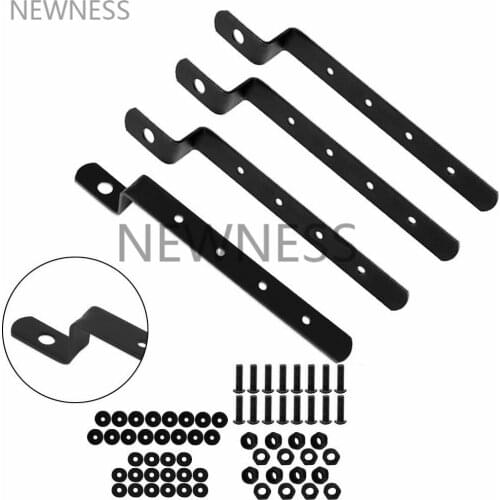 Black Universal Heavy Duty Motorcycle Hard Trunk Saddle Bags Saddlebags Mounting Brackets Set Holders Cruiser Touring