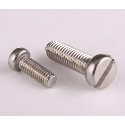 10PCS GB65 304 Stainless Steel Cylindrical Head Screws Slotted Word Flathead Bolt M5 * 12