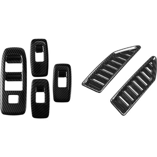 For Ford Ranger Everest 2015-2021 ABS Inner Door Armrest Window Switch Cover Control Panel &Air Outlet Dashboard Trim