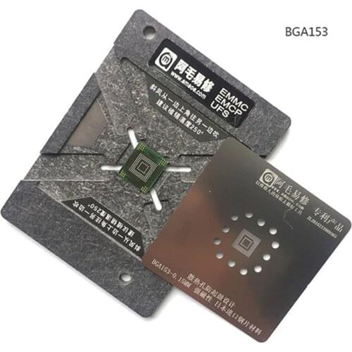 0.15MM EMMC EMCP UFS BGA Reballing Stencil Kit BGA153 BGA162 BGA169 BGA254 Reballing jig Platform With Plate And Holder