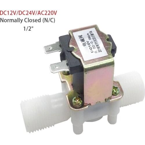 1/2" Electric Plastic Solenoid Valve 12V 24V 220V Pneumatic Pressure Controller Switch for Water Oil Air Normally Closed