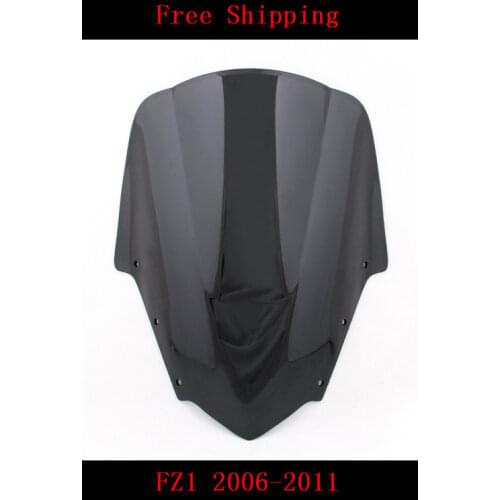 Motorcycle For Yamaha FZ1 2006 2007 2008 2009 2010 - 2011 motorcycle Double bubble windshield windscreen black