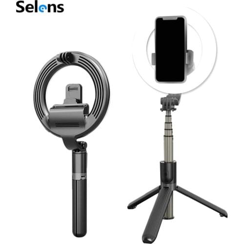 Selfie Ring Light Wireless Bluetooth Selfie Stick Photography Lighting Mini Tripod Holder Extendable Selfie Stick With Remote