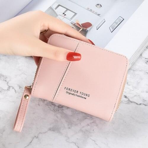 Zipper Coin Purses Women Short Card Holder with Soft Leather Ladies Money Bags Hasp Small Wallets for Female carteras para mujer