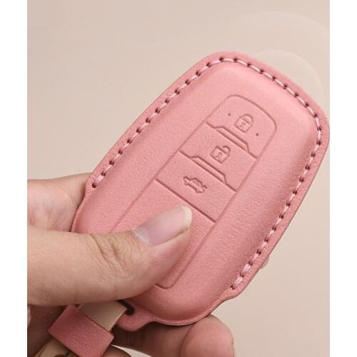 Leather Car Key Case Cover fob for Toyota Prius Camry Corolla C-HR CHR RAV4 Prado 2018 Accessories Keychain Covers Accessories
