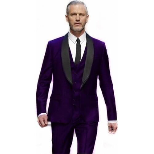 Handsome Groomsmen Shawl Lapel Groom Tuxedos Wedding Dress Men Suits Blazer Prom Dinner (Jacket+Pants+Tie+Vest) A671