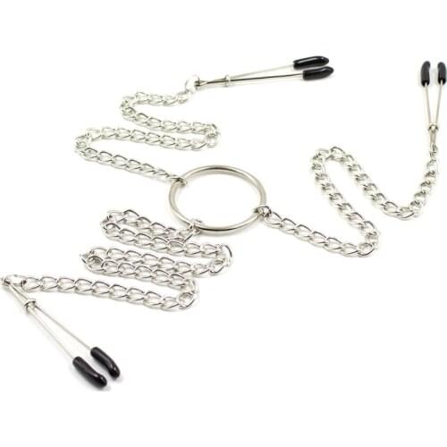Metal Clips Nipple Clamps Chained Shaking Labia Pussy Stimulate And Massage Female Breast Clamps Adults Sex Toys For Women