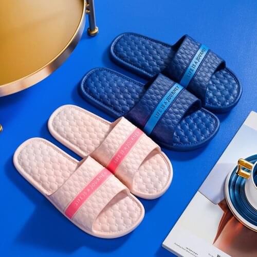 Fashion Couple Slippers Casual Non-slip Bathroom Flip Flops Summer Soft Comfortable Beach Sandals Simplicity PVC Flat Shoes