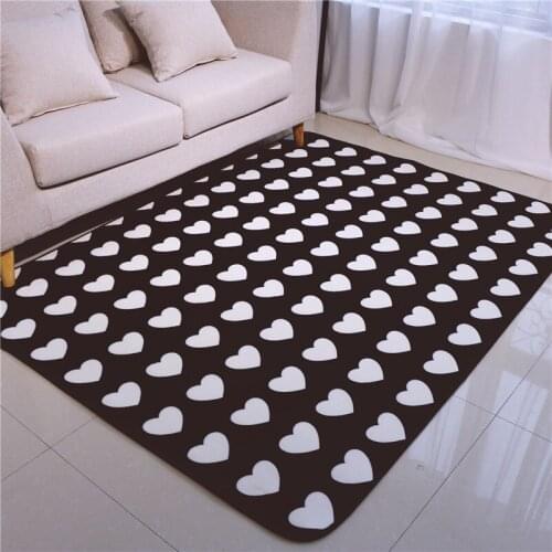Fashion Love Hearts Black Living Room Bedroom Decorative Carpet Area Rug Bathroom Floor Door Yoga Baby Kids Crawl Play Mat Pad