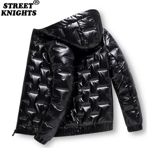 2021 Men Winter Jacket Parkas Men Casual Wear Padded Warm coat male PU Leather thicken Coat Mans Windproof Fashion Black coat