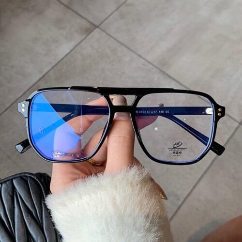 Unisex Classic Black Square Anti-blue Light Clear Lens Glasses Women 2021 Fashion Eyeglasses Art Optical Myopia Glasses Frame