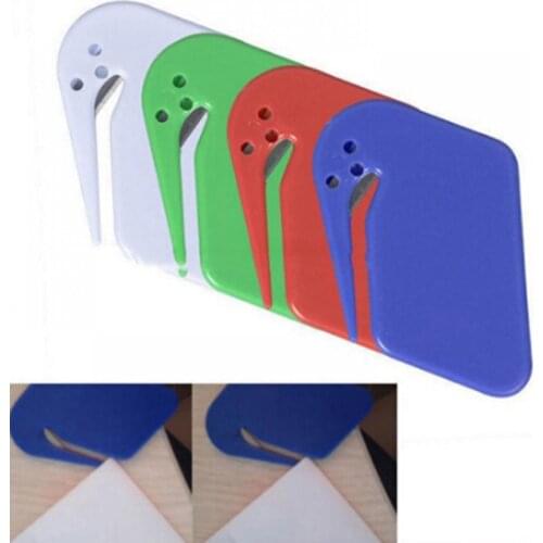 Plastic Mini Letter Knife Letter Mail Envelope Opener Safety Paper Guarded Cutter Blade Office Equipment Cutting Supplies