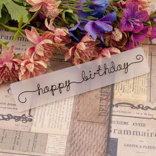 K5DC Plastic Embossing Folder Template DIY Scrapbook Photo Album Card Craft Happy Birthday