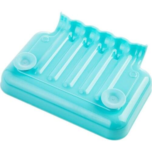 Suction Cup Drain Soap Box Bathroom Kitchen Soap Dish Holder Storage Saver Plastic Drainer Dishes for Soap Sponge Scrubber