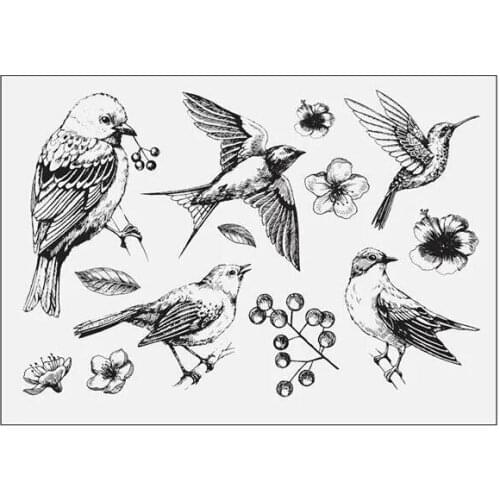 Birds Transparent Clear Silicone Stamp/Seal for DIY scrapbooking/photo album Decorative clear stamp sheets B0229