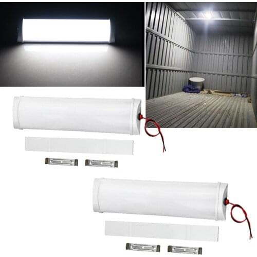 2PCS 10W Car Truck Interior LED Light Bar 72LED White Light Tube with Switch for Van Lorry Truck RV for Camper Boat Indoor Lamp