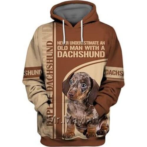 Personality Fashion Animal Dachshund 3D Print Graphic Hoodie Men/Women Streetwear Oversized Sweatshirt Harajuku Tops Pullover-20