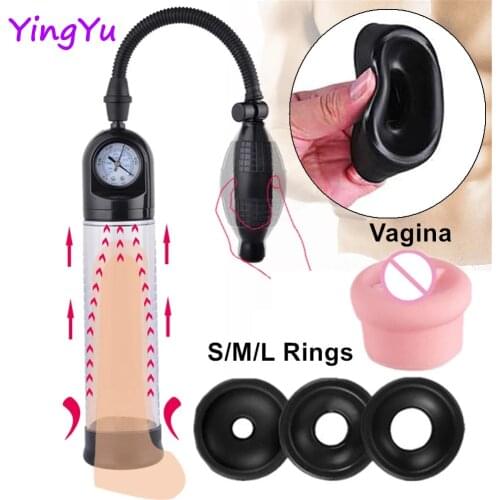 Extender Penis Pump Enlargement Trainer Male Masturbator Vacuum Bigger Growth Pump Adult Sexy Product Sex Toy For Men