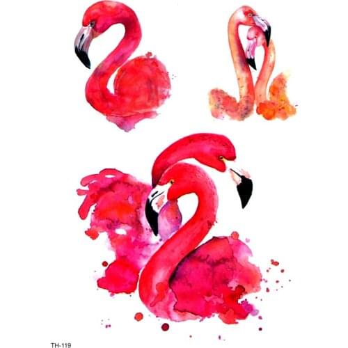 5pcs Couple Flamingos Waterproof Temporary Tattoos Men Lovers Birds The Flash stickers Tatouage Temporaire Femme Tatoo Kids