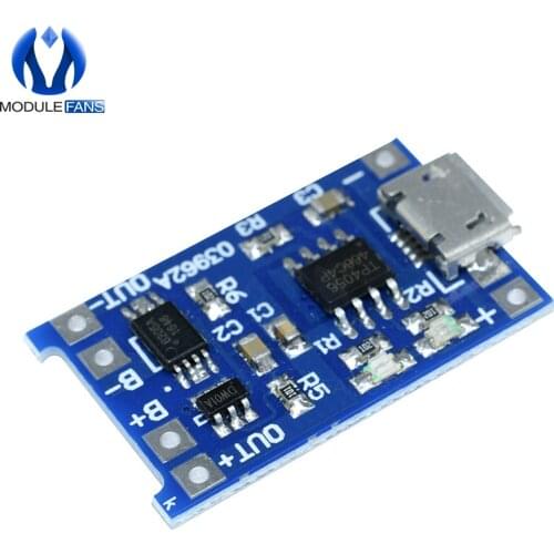 18650 Lithium Battery Charger Power Supply Micro USB Module TP4056 Charging Protection Board With Dual Functions 5V 1A
