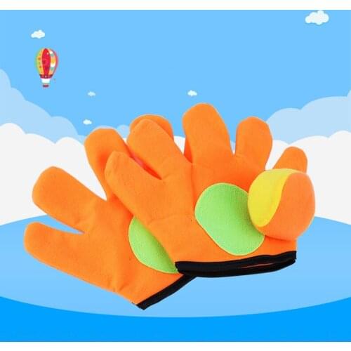 Outdoor Catching Throwing Ball Sucker Racket Glove Child Catching Ball Glove Sticky Toy Self-Adhesive Structure Easy Store