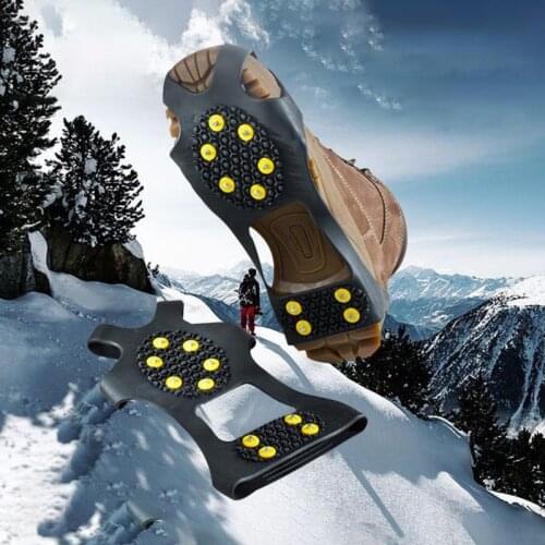 1 Pair 10 Studs Anti-Skid Snow Ice Climbing Shoe Spikes Grips Crampons Cleats Overshoes crampons spike shoes crampon