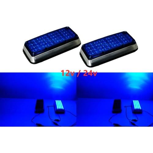 1pair 44led Blue 12v 24v led flashing strobe lights for ambulance pumper fire engines lamps police Perimeter light 180X75x35mm