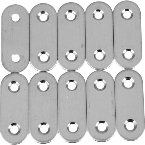 Flat Mending Plates Repair Fixing Joining Brackets 40x15mm 10pcs