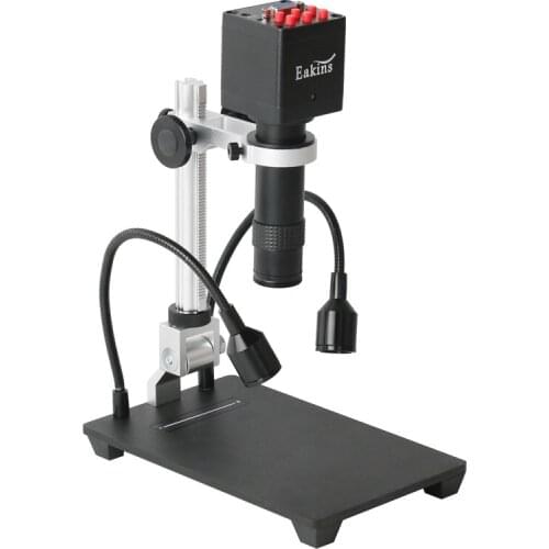 1080P HDMI VGA Digital Video Microscope Camera + 130X C-MOUNT Lens LED Light Bracket For PCB Chip Phone Soldering Repair