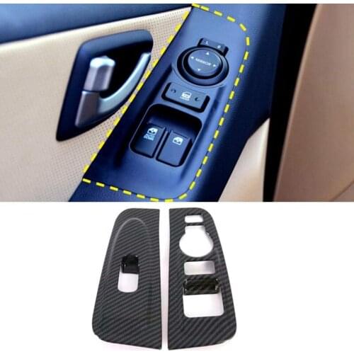 2Pcs ABS Carbon Fiber Window Armrest Trim Cover for Hyundai Grand Starex H1 2019 2020 Car Interior Accessories