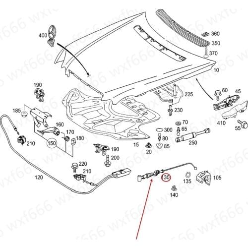 2118800259 Car Cover cable Suitable for W211 E200 E240 E280mer ced es-be nzE320 Hood cover Hood brushed Cover rope Hood cable