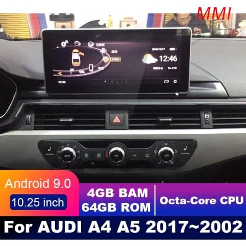 4G LTE 4GB+64GB Android display For AUDI A4 A5 B8 2017~2020 10.25" touch screen GPS Navigation car radio stereo dash multimedia