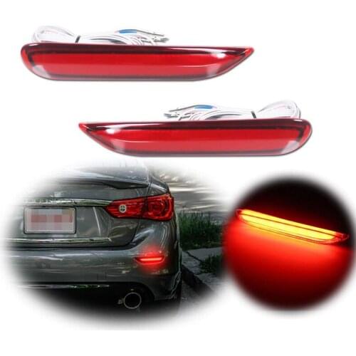 Car LED Bumper Reflector Marker Lights for Infiniti Q50 QX30 QX60 QX56 Nissan LED Brake Lights W/Sequential Turn Signal
